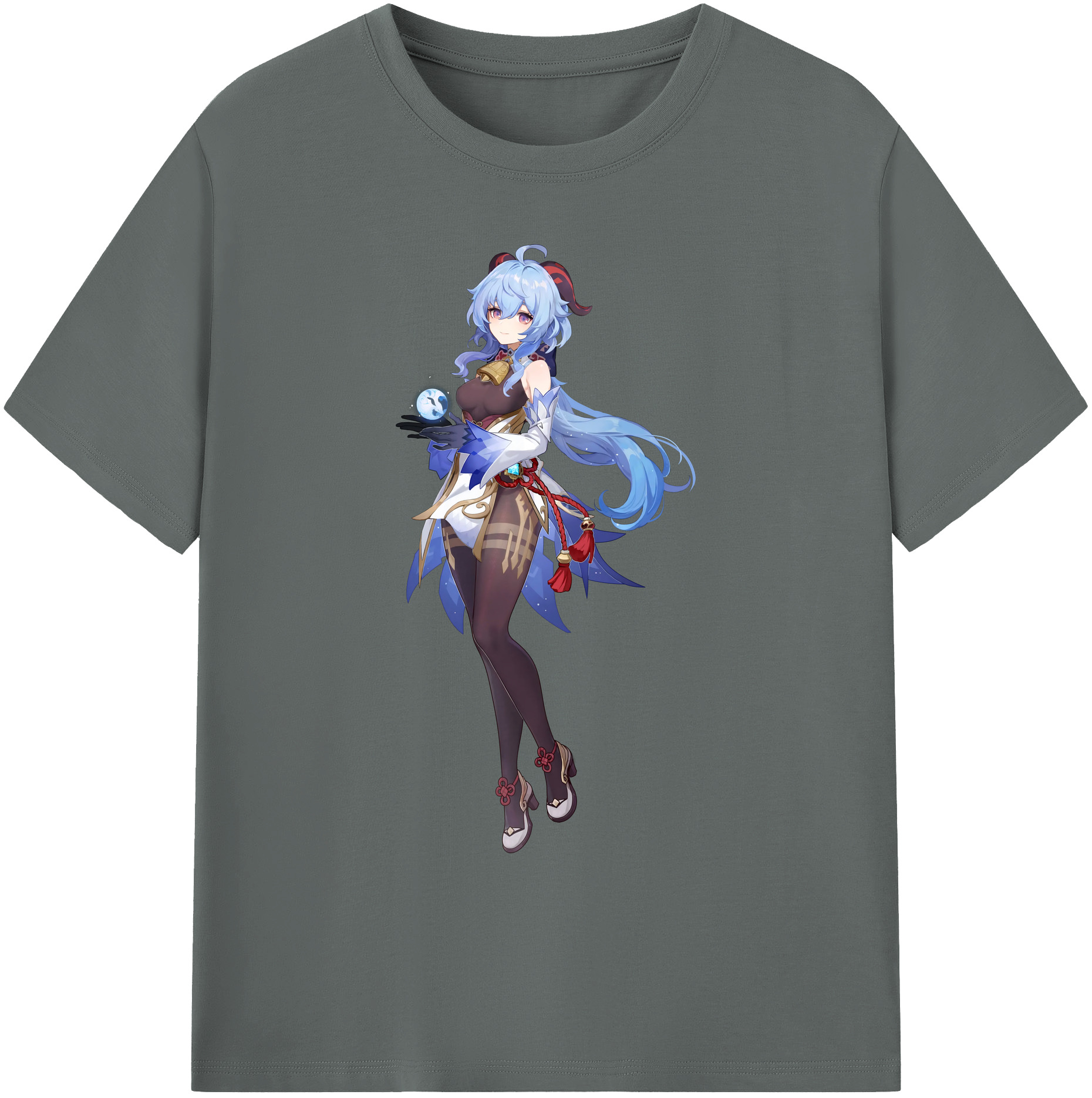 げんし神 甘雨 かんう genshin Ganyu 綿100％ メンズ半袖Tシャツ｜肌触りやわらか＆通気性